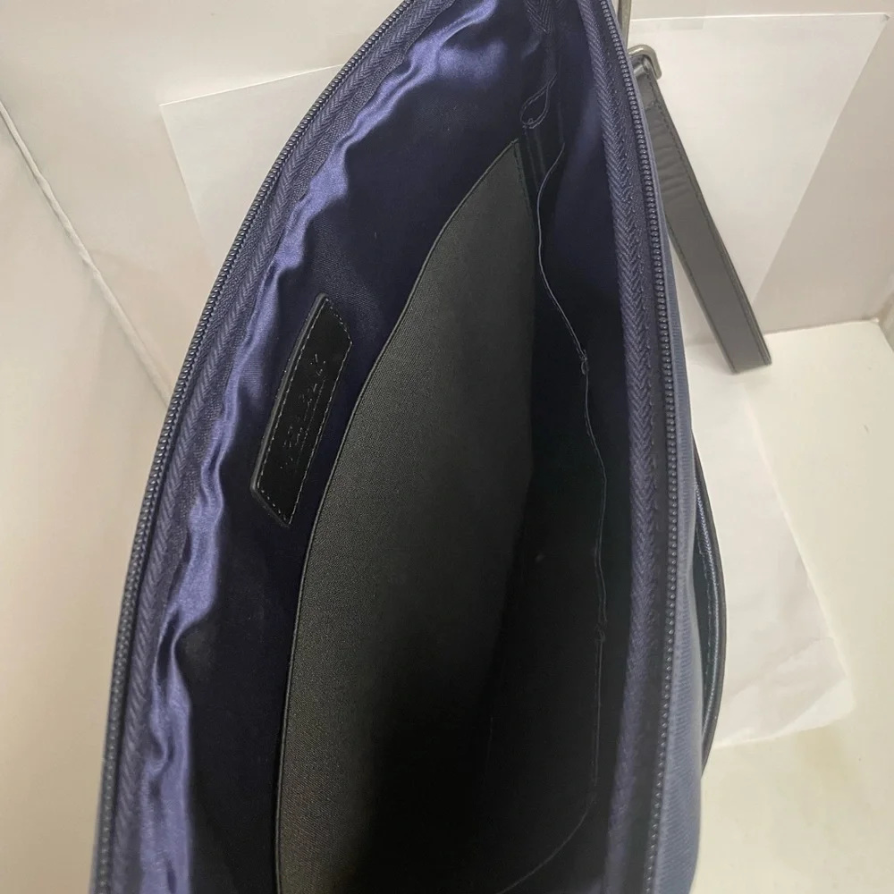Jos. A Bank 13” Laptop Case Bag Executive Navy Blue Travel Commuter Luggage